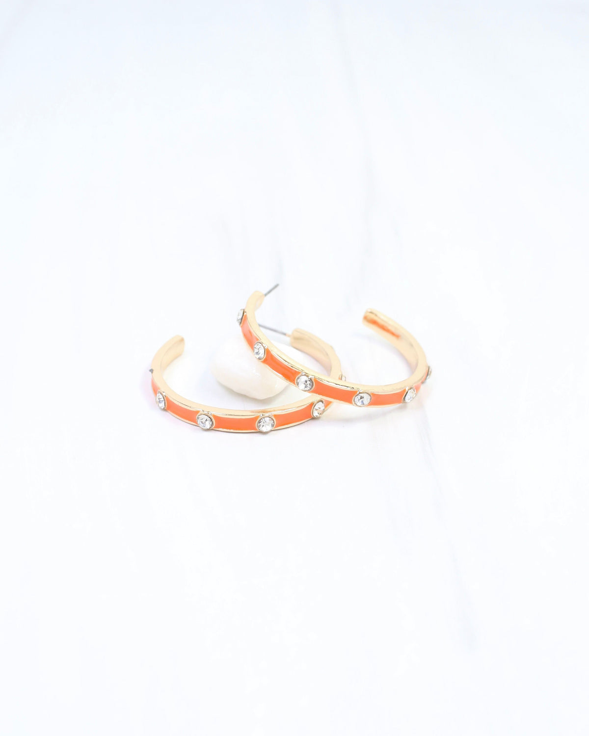 Bramwell Enamel Hoop Earring Orange