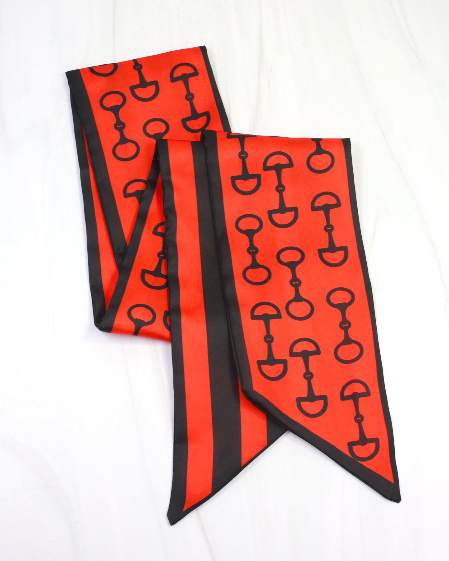 Ilene Reversible Skinny Scarf Red Black