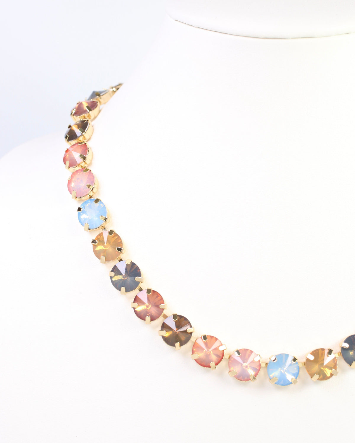 Harper Medium Rhinestone Necklace Earth Multi