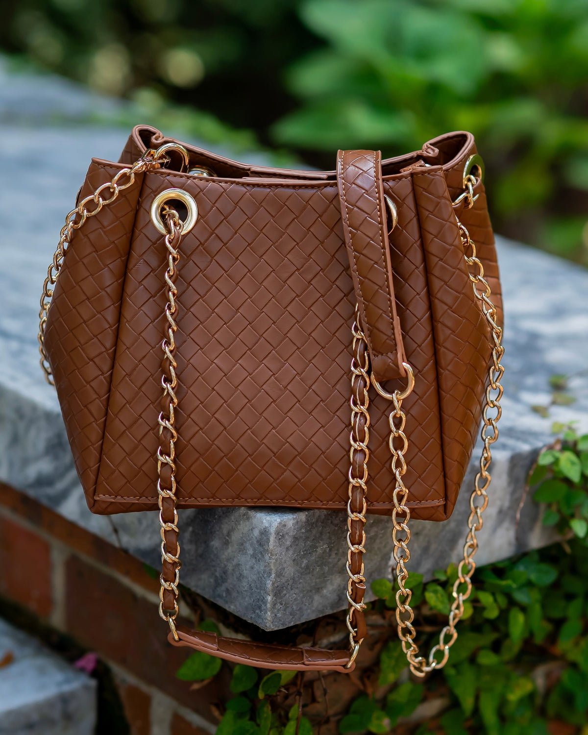 Lainey Mini Tote Woven Saddle