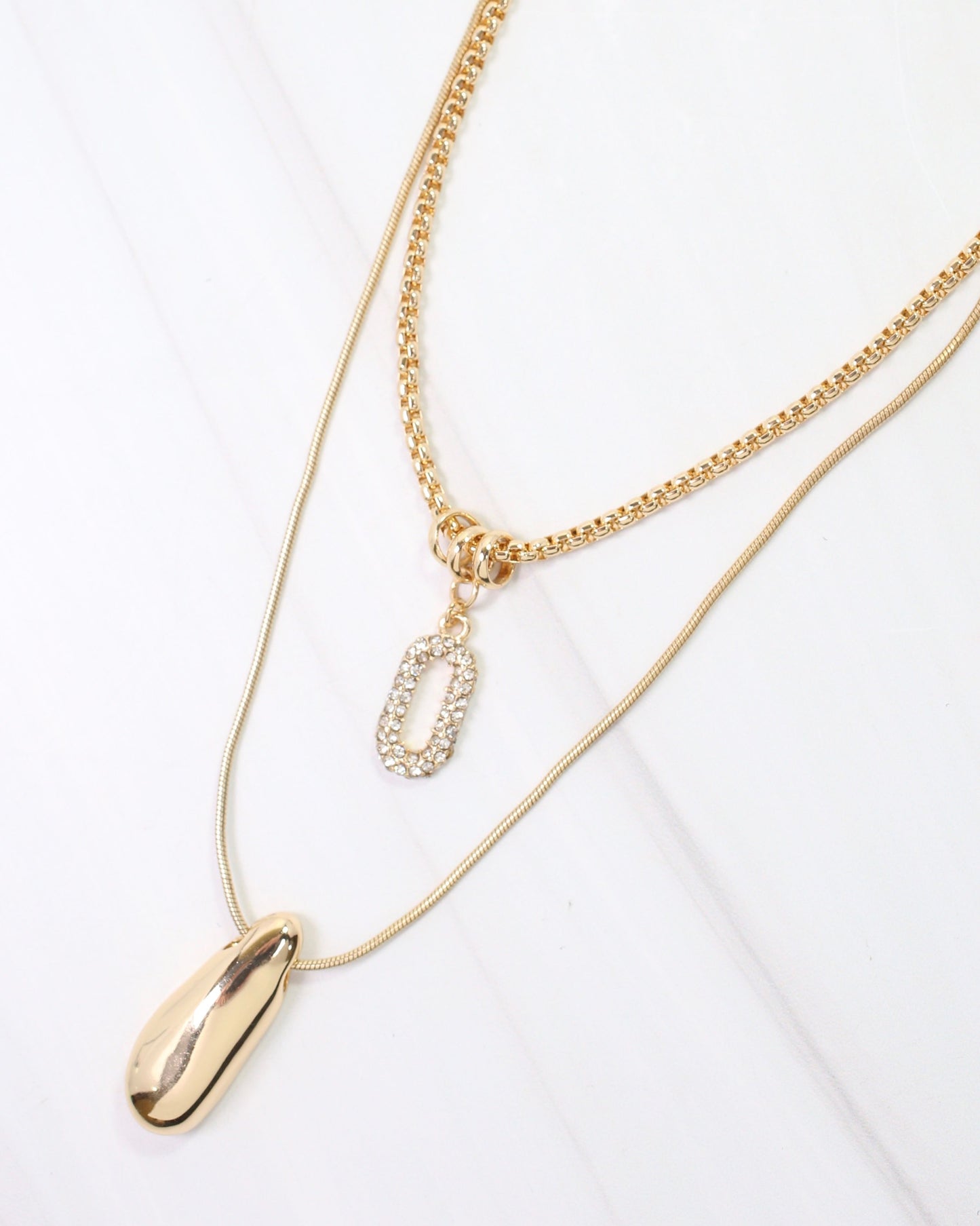 Greenwich Layered Pendant Necklace Gold