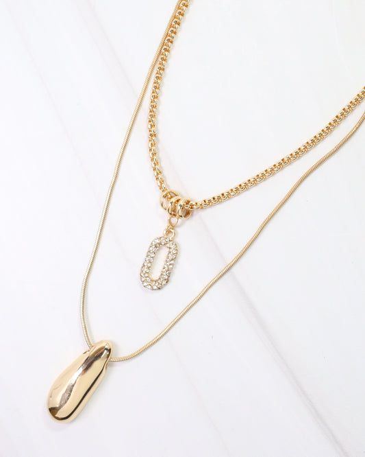 Greenwich Layered Pendant Necklace Gold