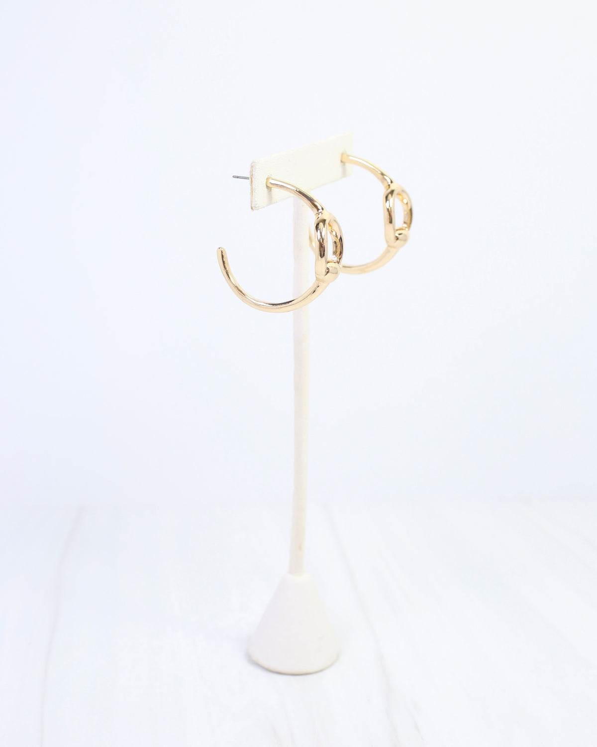 Maiya Horsebit Hoop Earring Gold