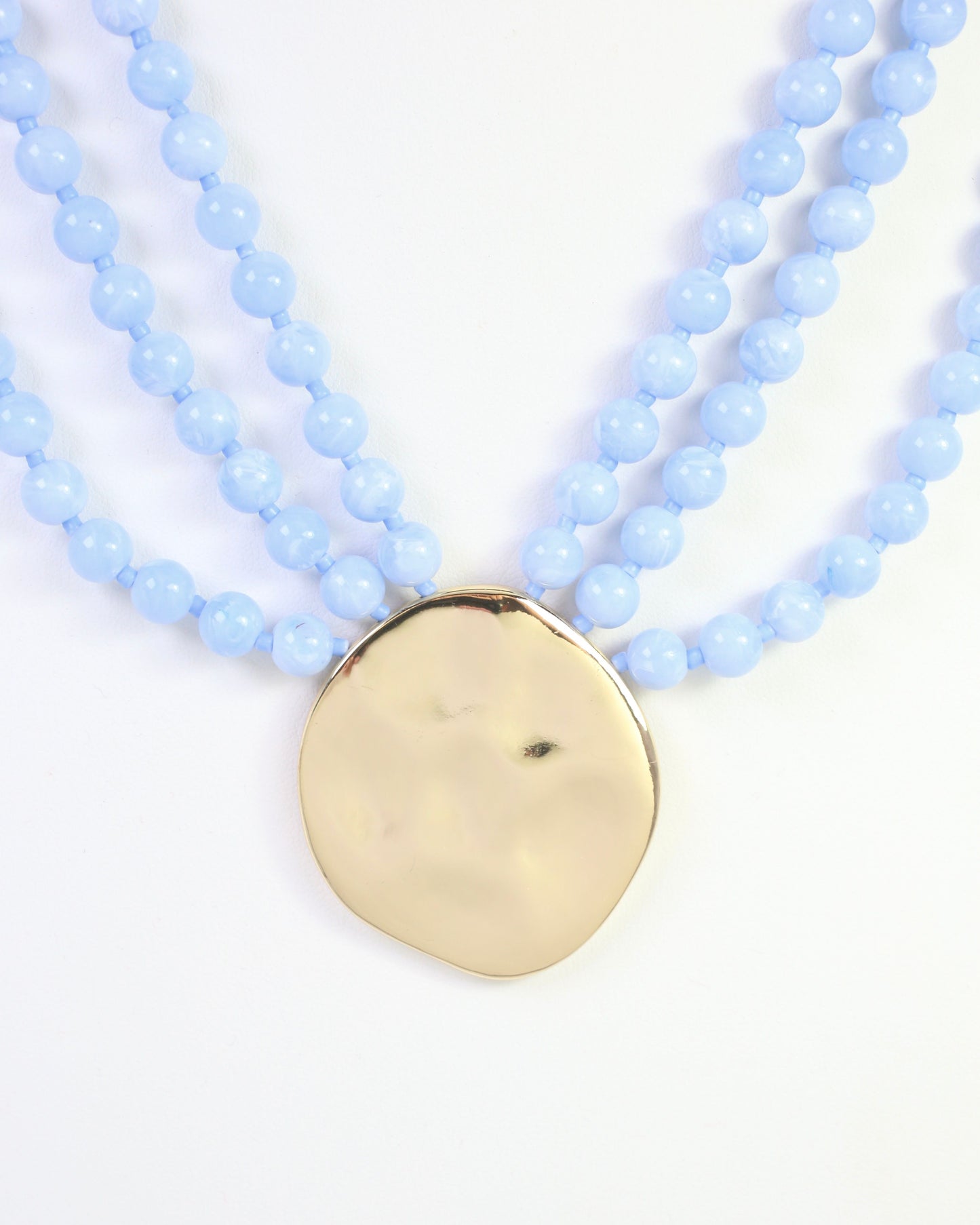Kori Beaded Layered Necklace with Pendant Blue
