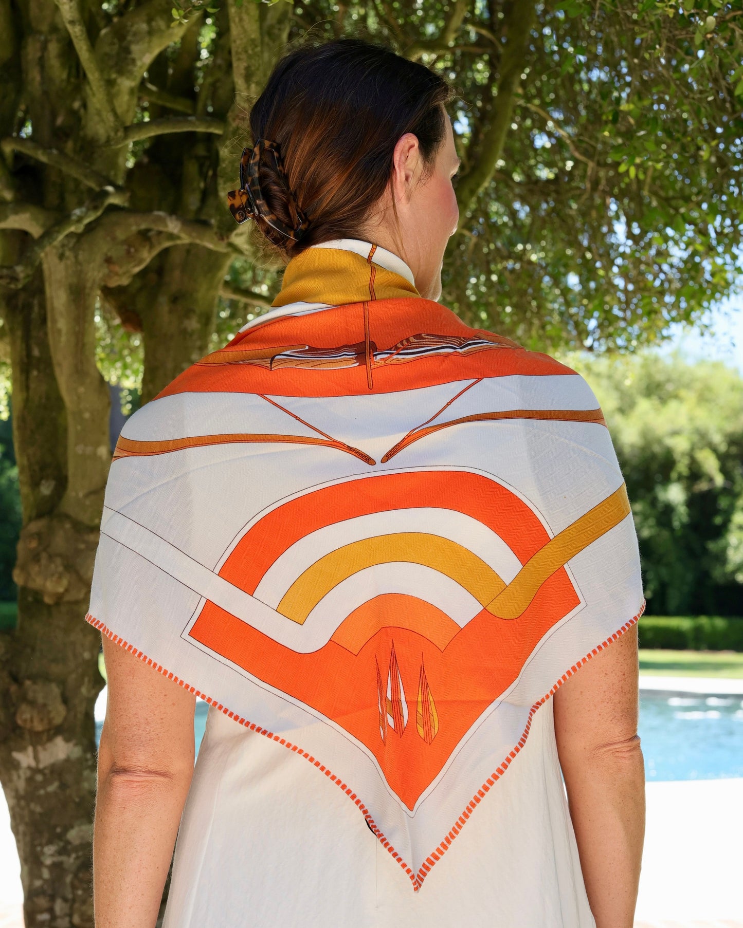 Bow and Arrow Shawl Orange