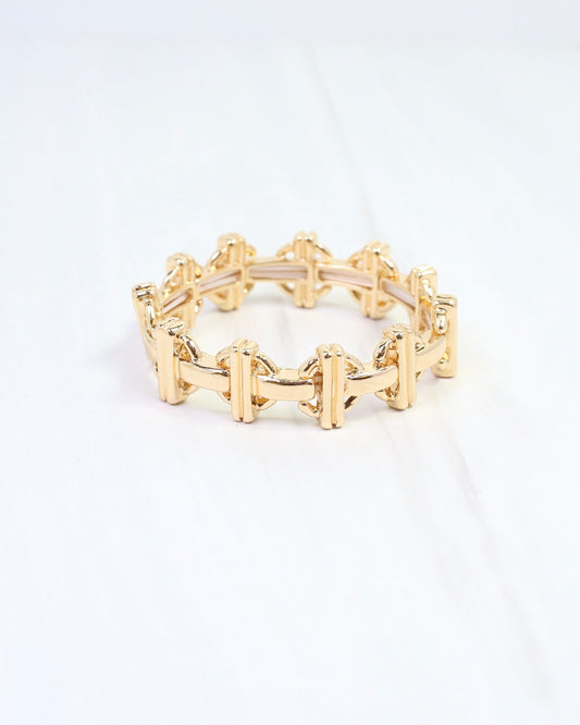 Leila Link Stretch Bracelet Gold