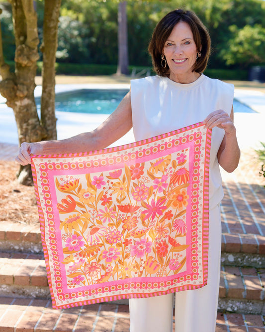Brady Floral Print Scarf Pink