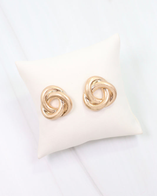 Karley Open Knot Earring Matte Gold