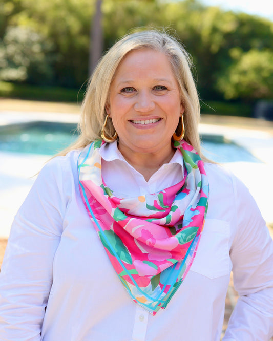 Wellford Garden Print Scarf Pink