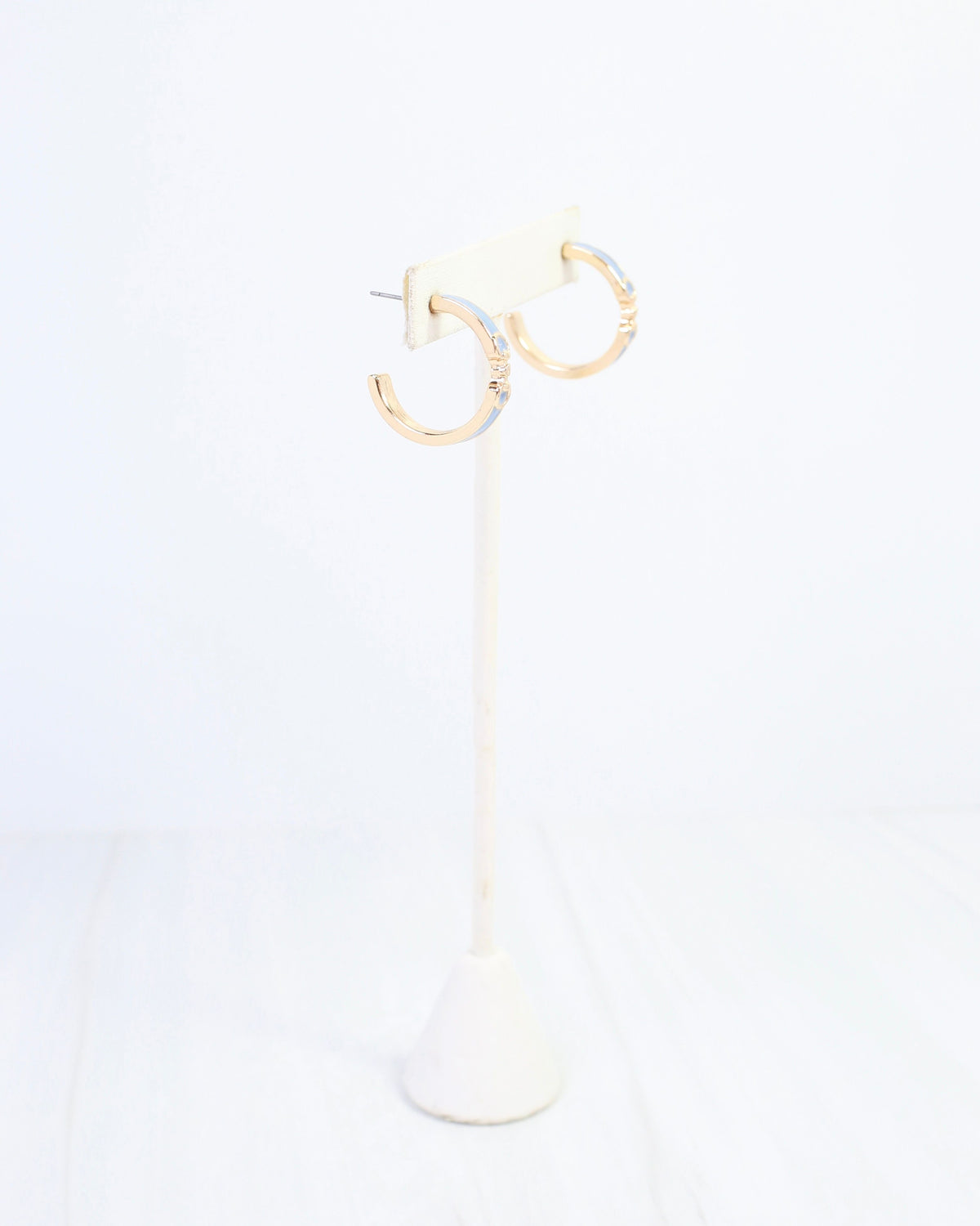 Kaylen Horsebit Hoop Earring Blue