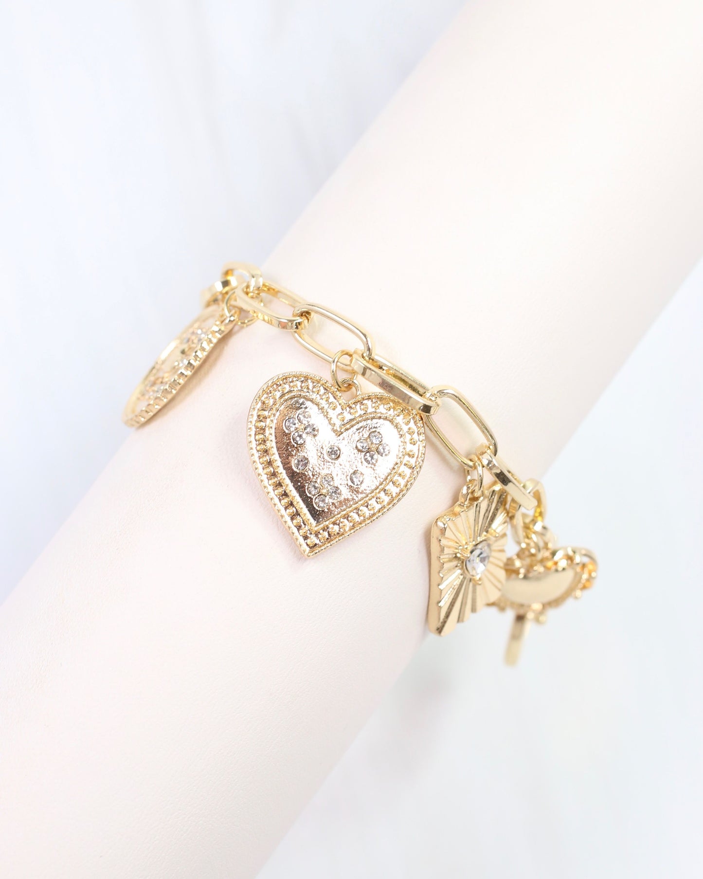Henley Heart Charm Bracelet Gold