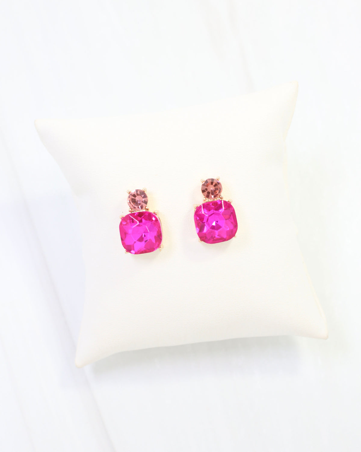 Roxanne Rhinestone Post Earring Fuchsia