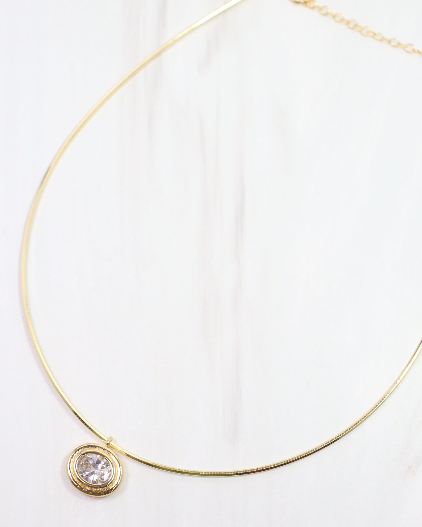 Ensley CZ Chain Necklace WR Gold