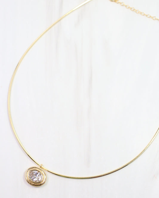 Ensley CZ Chain Necklace WR Gold