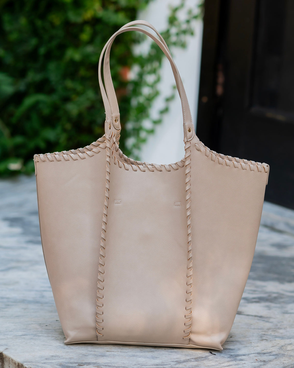 Emory Whipstitch Tote Stone