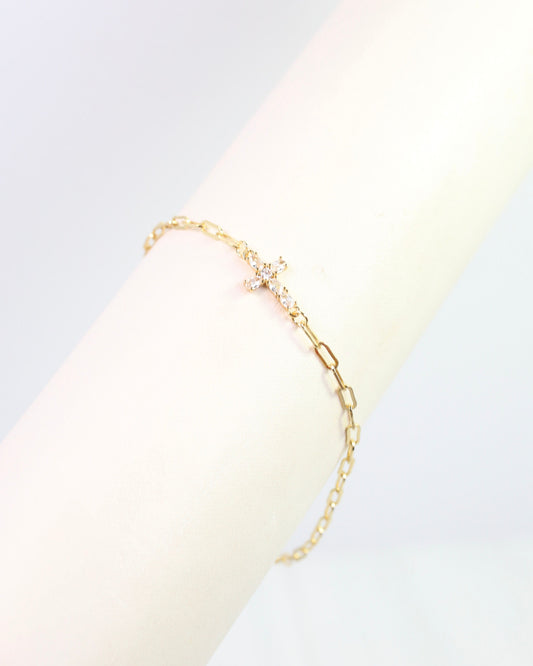 EmmaRose Cross Link Bracelet WR Gold