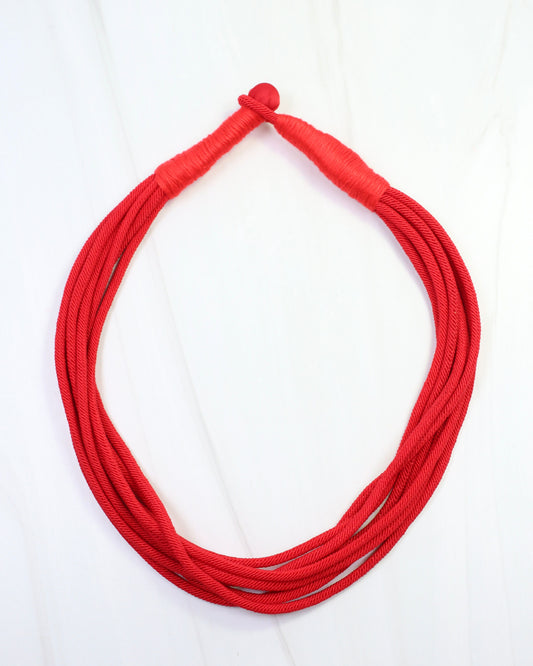 Cranley Layered Cord Necklace Red