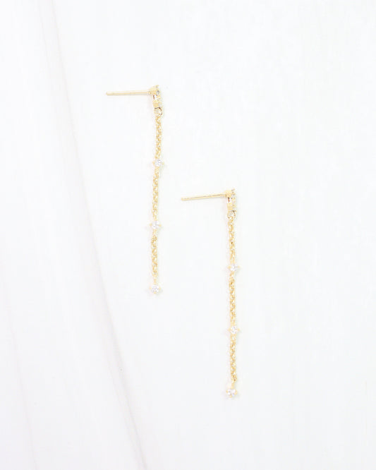 Jimmy K CZ Linear Drop Earring WR Gold