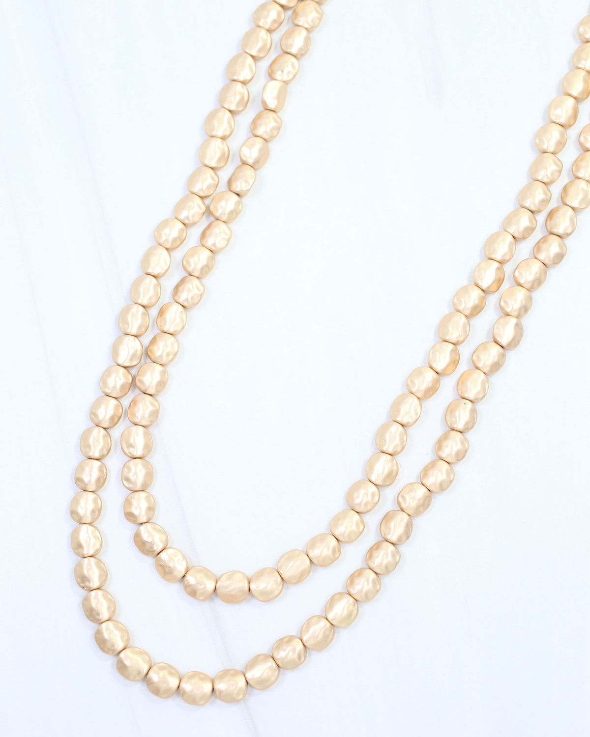 BellaMar Beaded Nugget Necklace Worn Gold