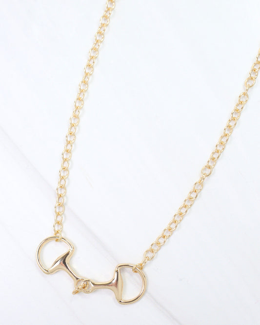 Seattle Slew Horsebit Necklace Gold
