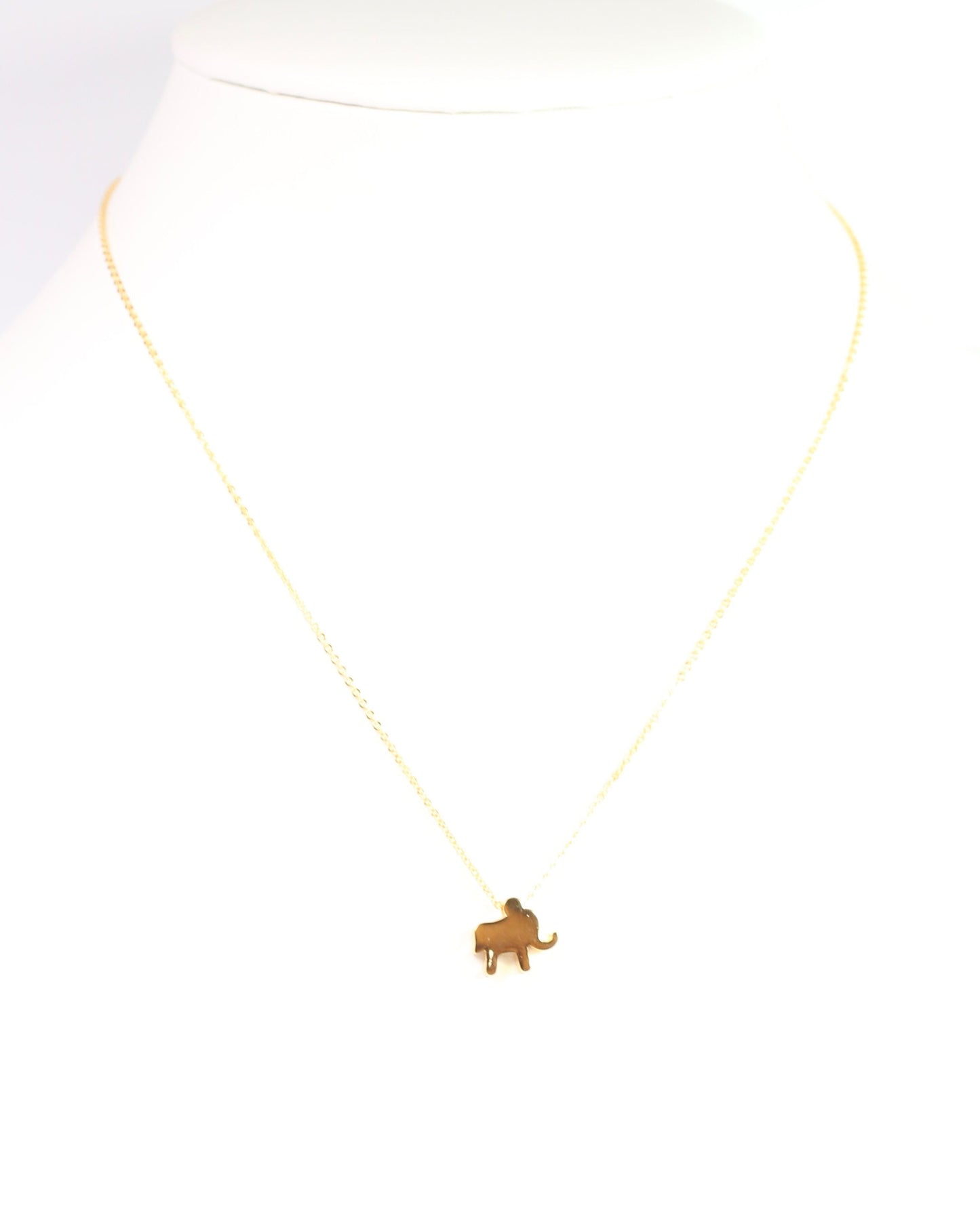 Win It Elephant Charm Necklace Gold