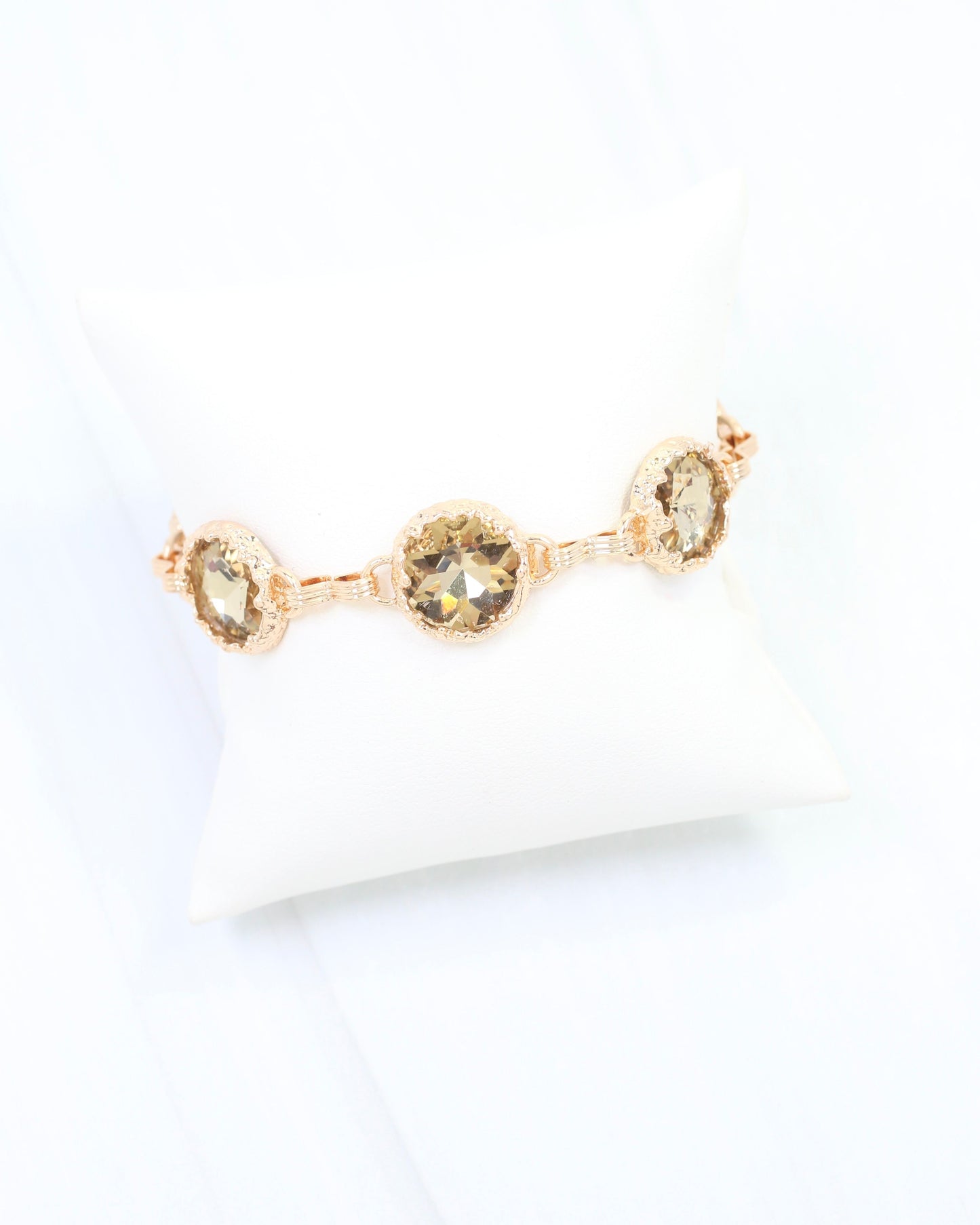 Leah Crystal Link Bracelet Topaz