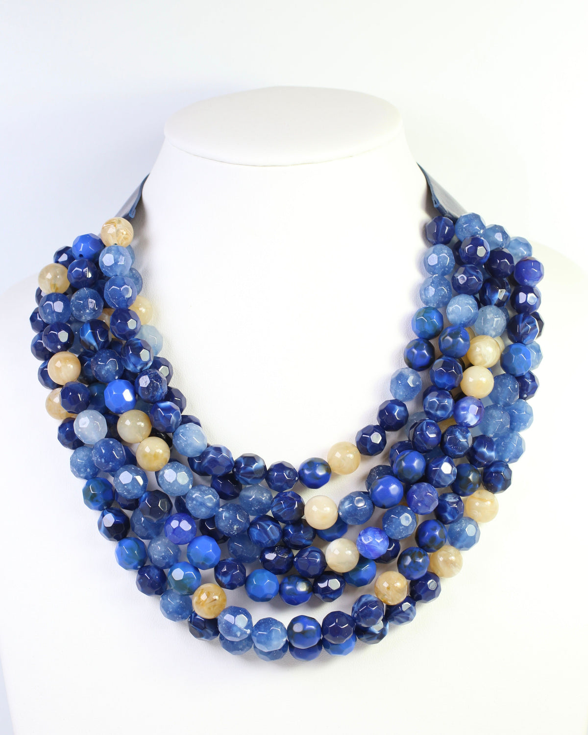 Kayden Beaded Layered Necklace Blue Multi