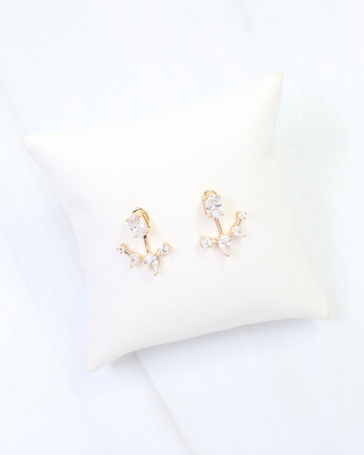 Mae CZ Ear Jacket Earring WR Gold