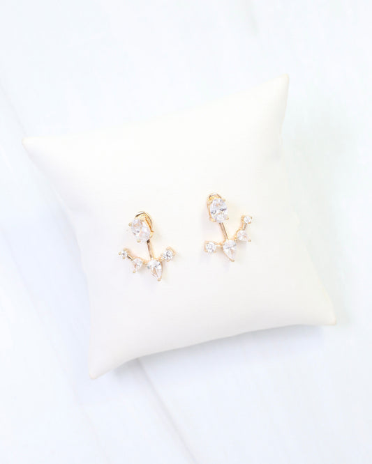 Mae CZ Ear Jacket Earring WR Gold