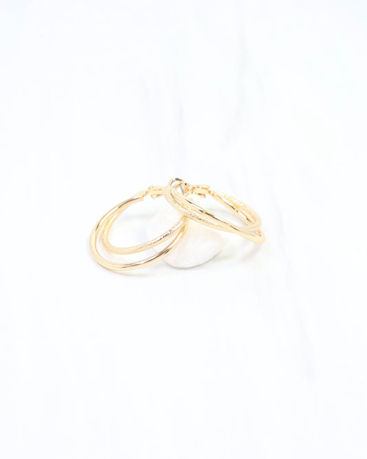 Lisa Double Hoop Earring WR Gold