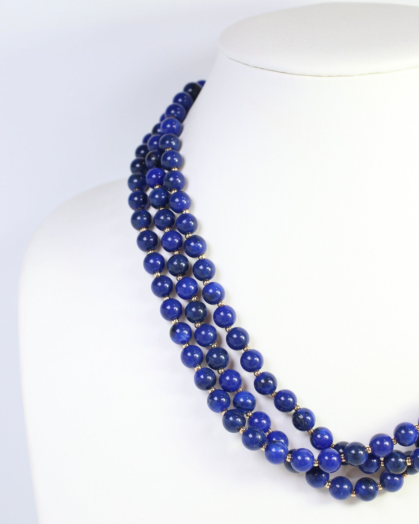 Brinley Beaded Layered Necklace Navy