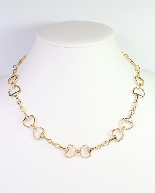 Ryder Horsebit Link Necklace Gold