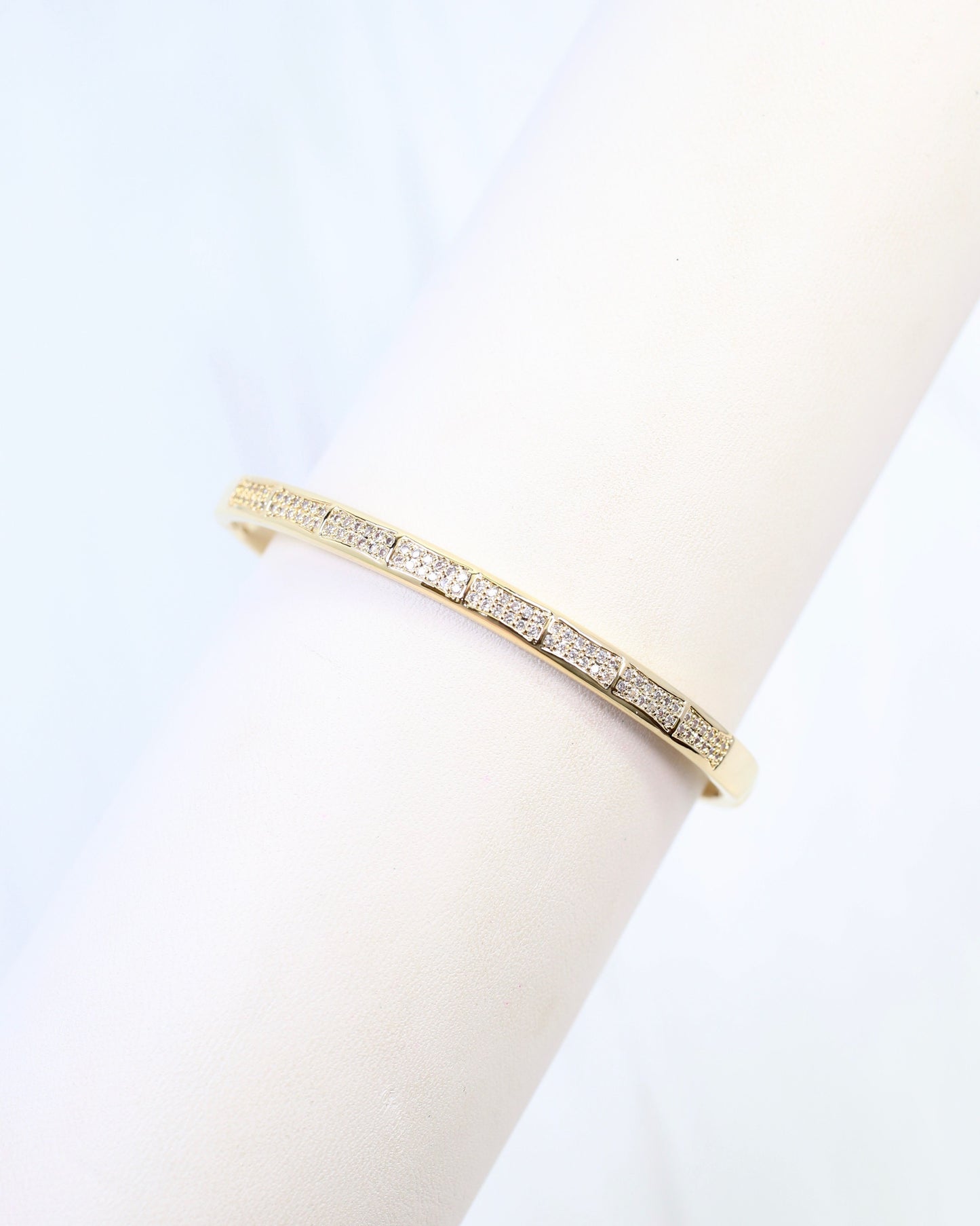 Ocean Springs CZ Hinge Bracelet Gold