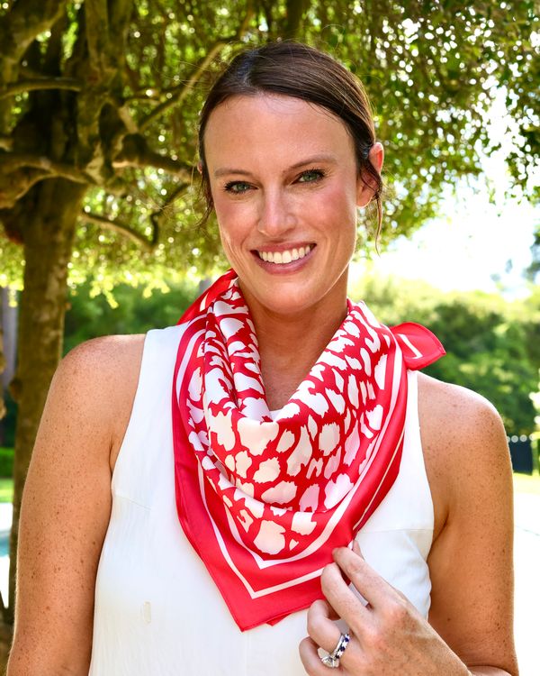 Lawson Leopard Scarf Medium Red White