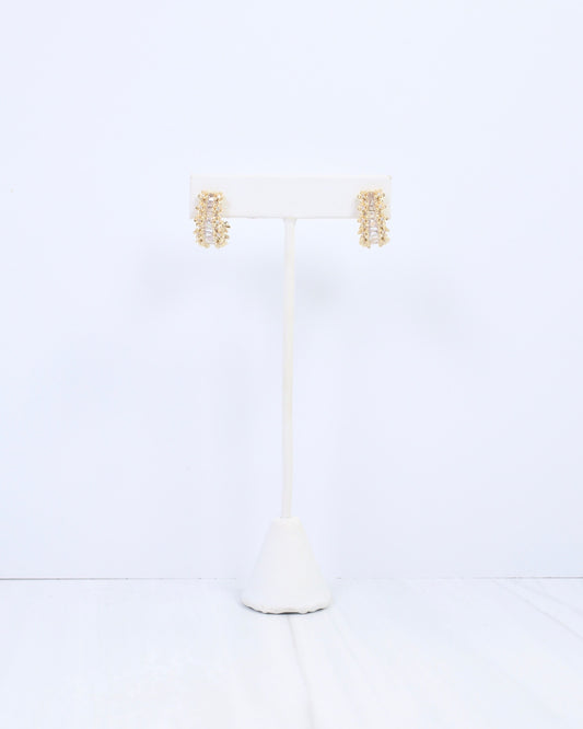 Adelaide CZ Baguette Hoop Earring Gold