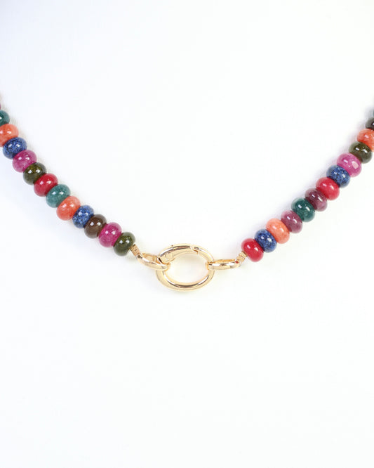 Gisela Stone Beaded Necklace Dark Multi