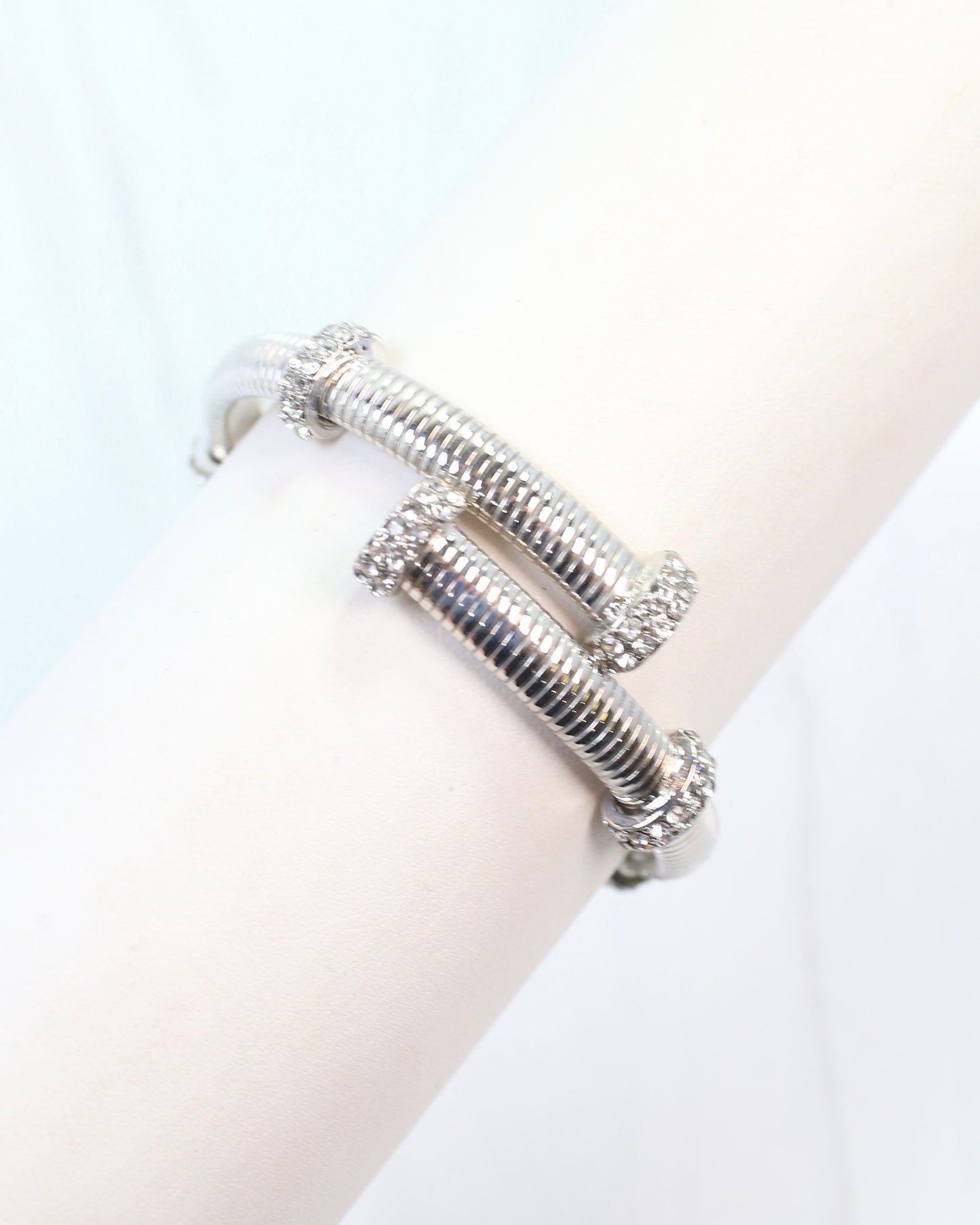 Clayton Crystal Coil Bracelet Silver