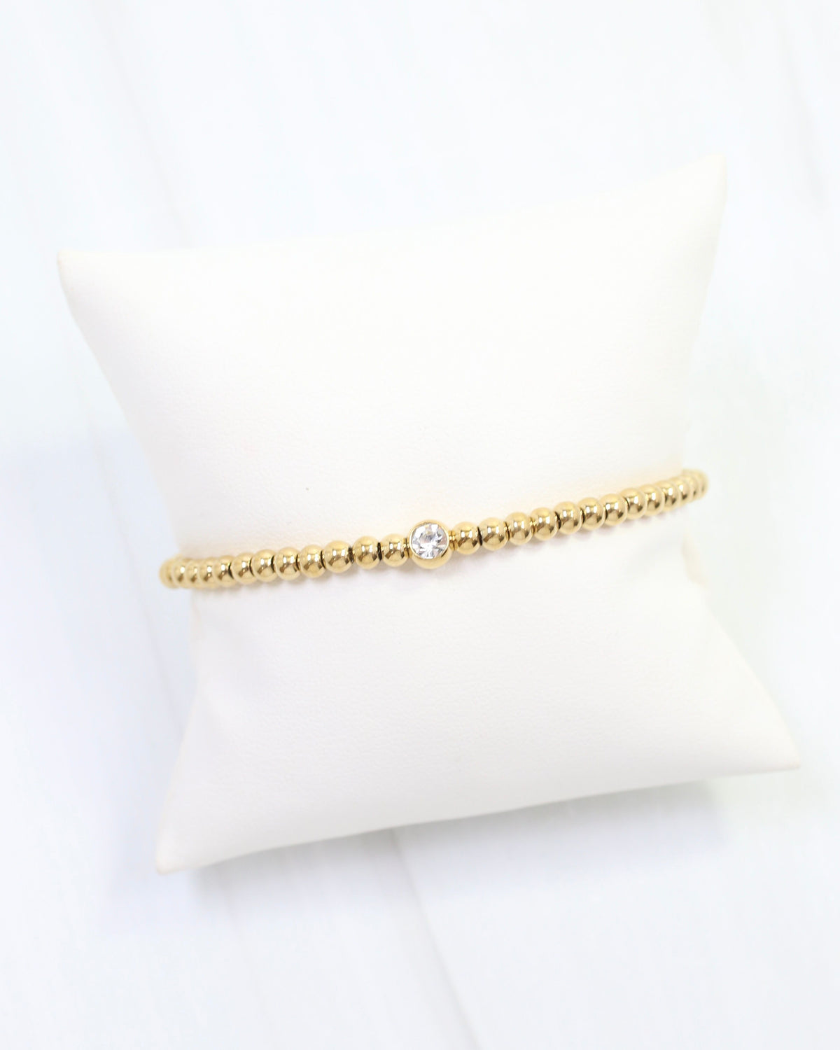 Rumi CZ Ball Bracelet WP Gold