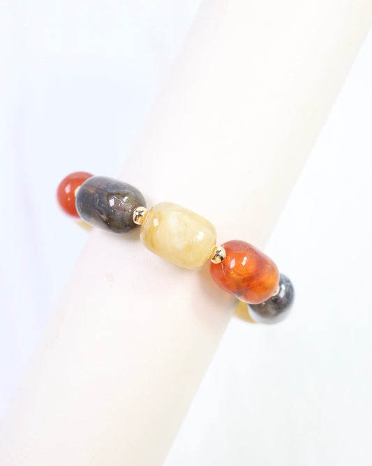 Penelope Beaded Stretch Bracelet Brown Multi