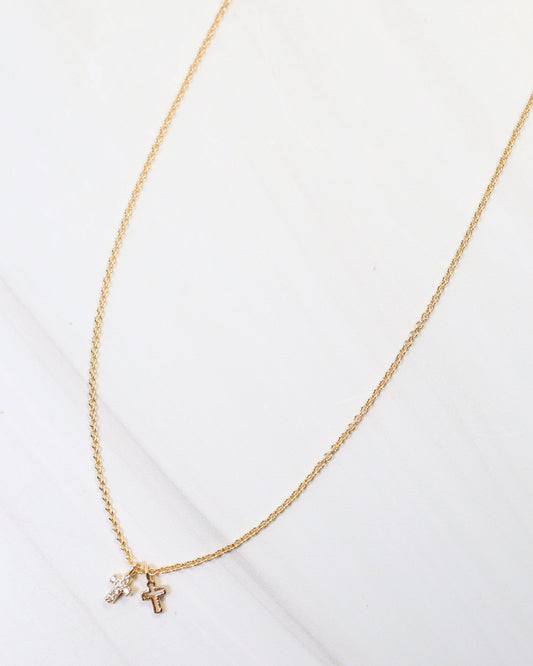 Adrian Cross Necklace Gold