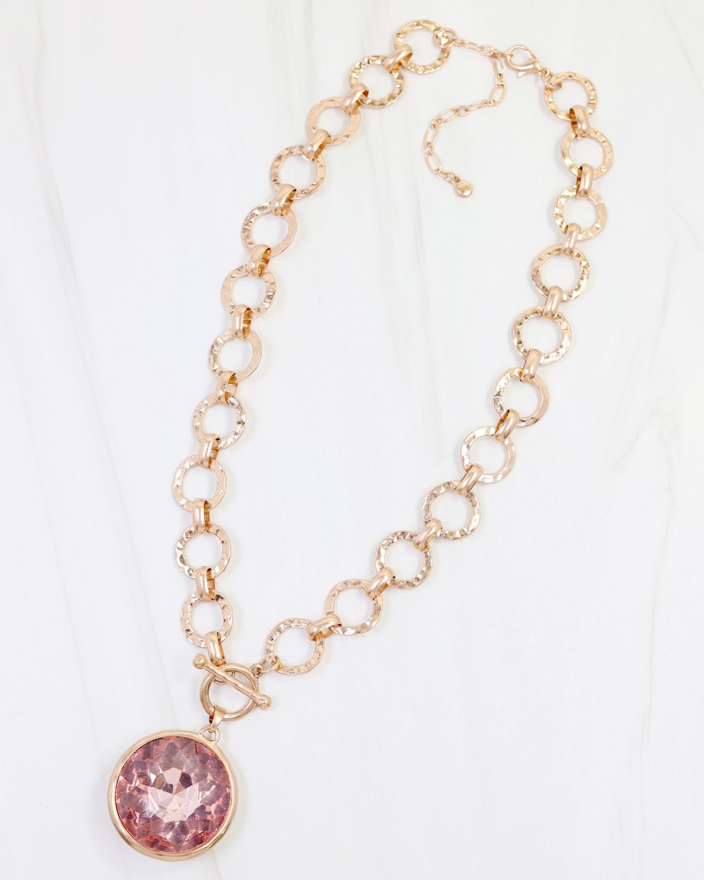 Palace Crystal Pendant Necklace Pink