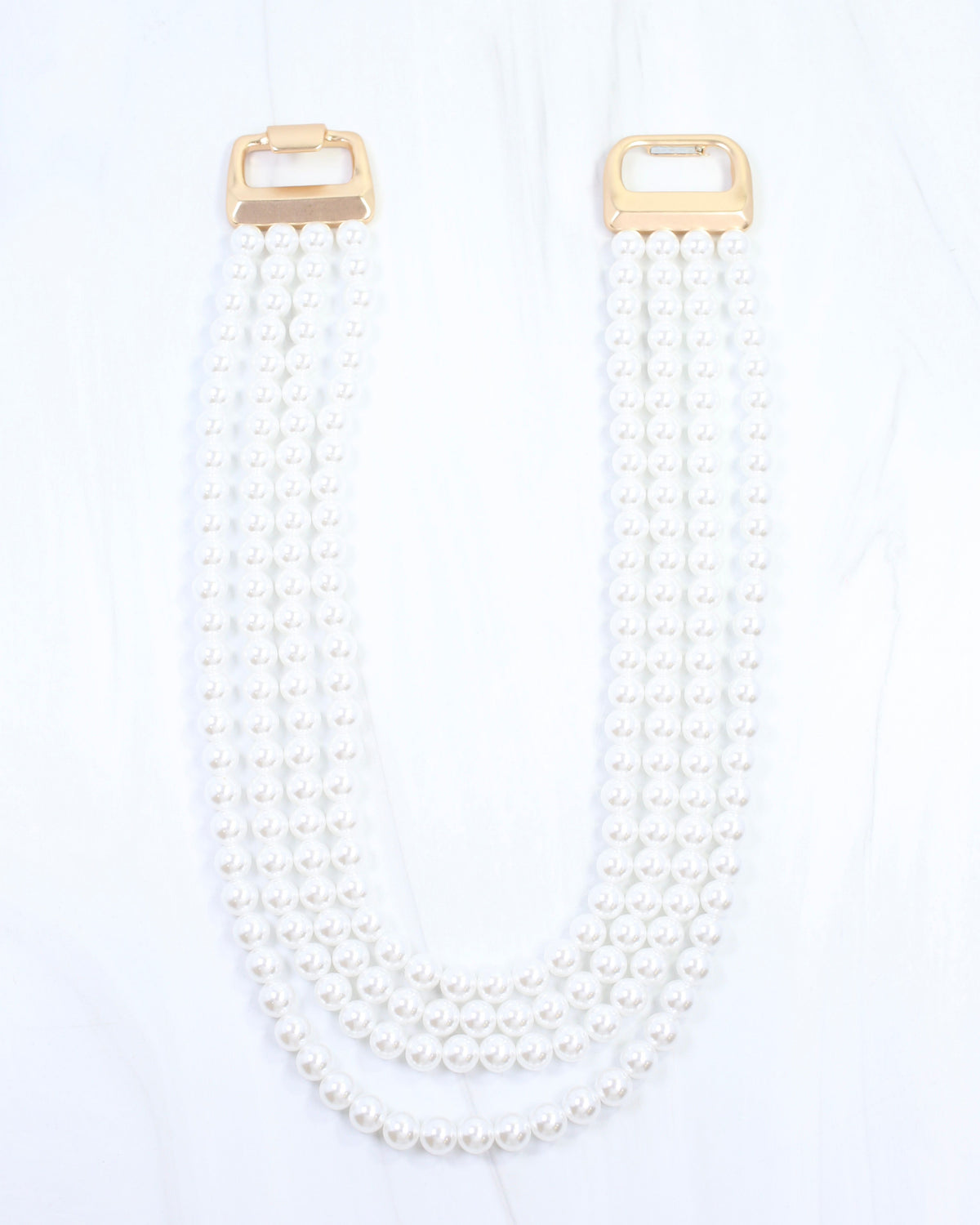 Micah Beaded Buckle Necklace Pearl