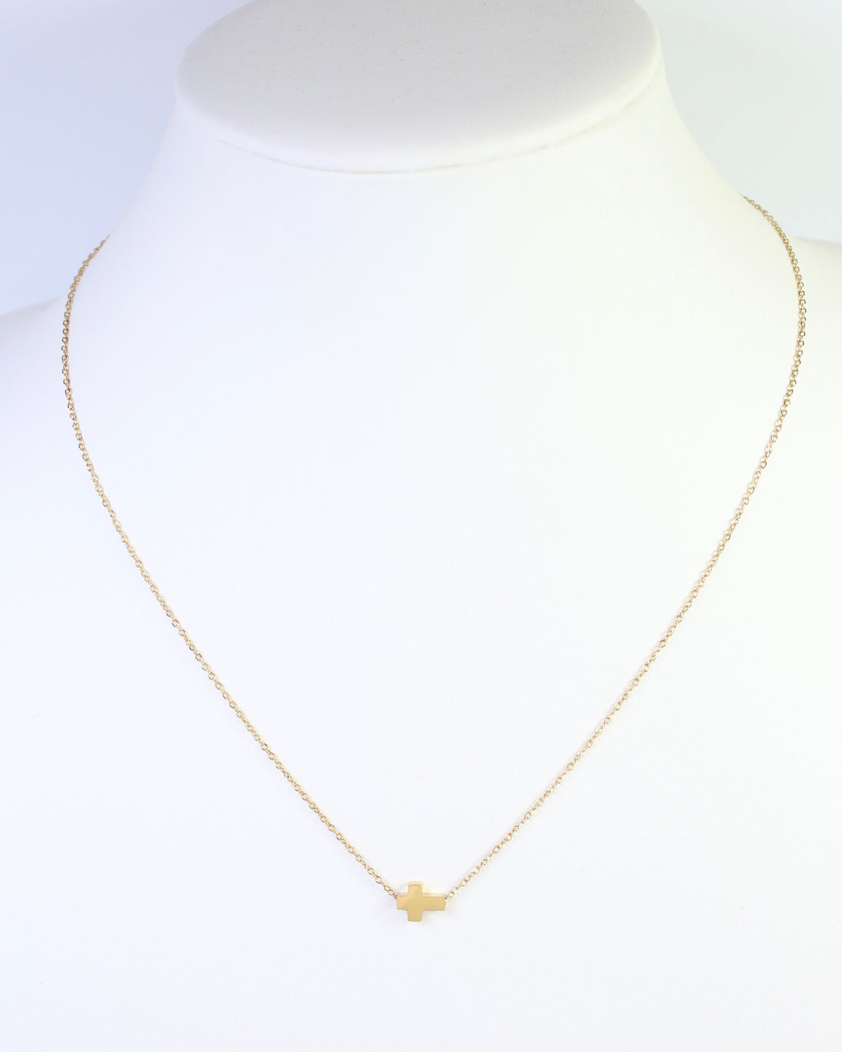 Bronx Cross Necklace WP Gold