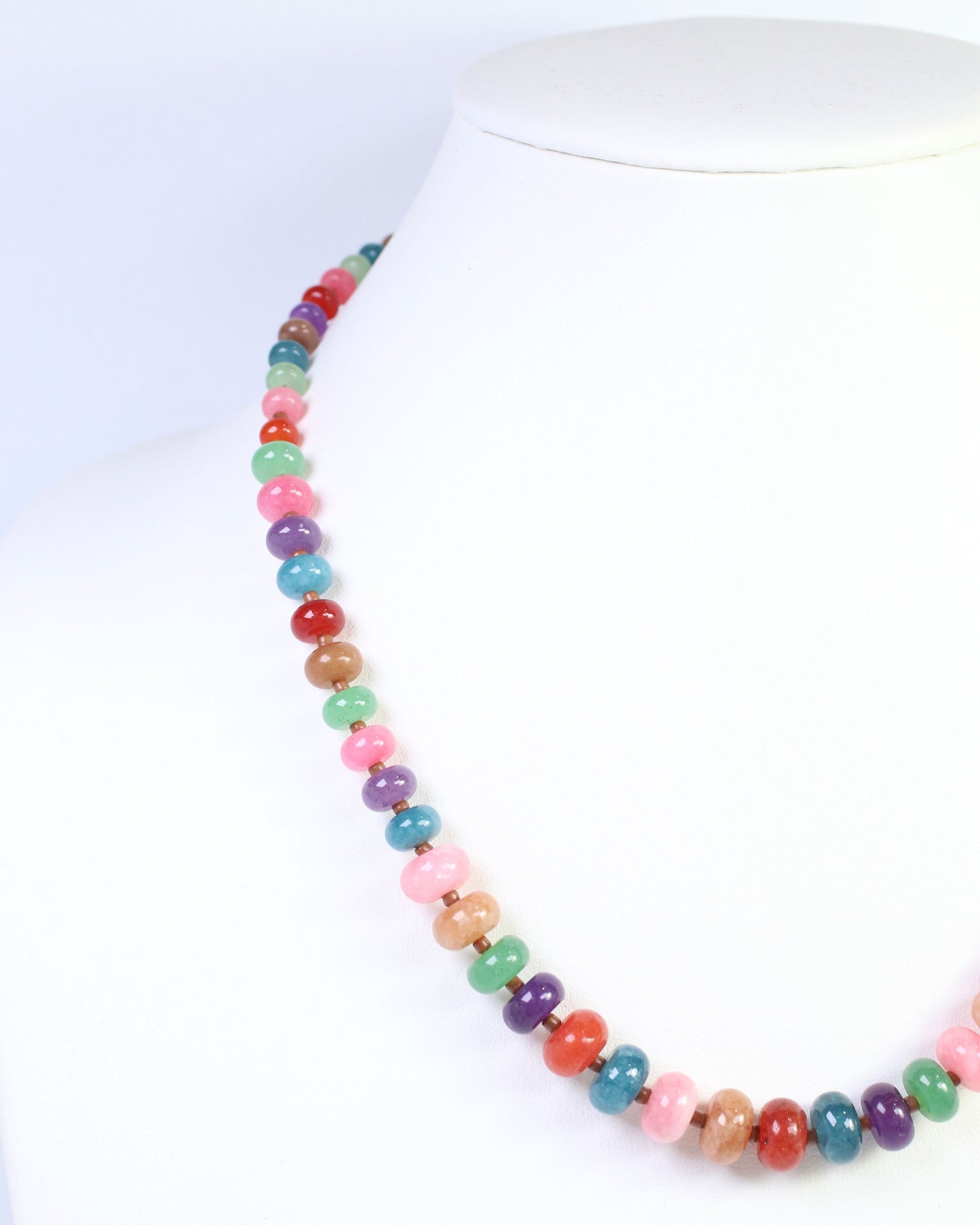 Marcela Stone Beaded Necklace Dark Multi