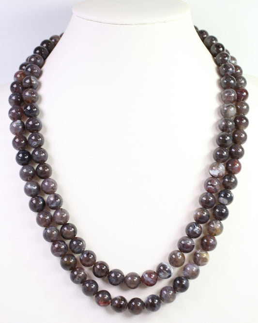 Lithgow Marble Beaded Layered Necklace Grey