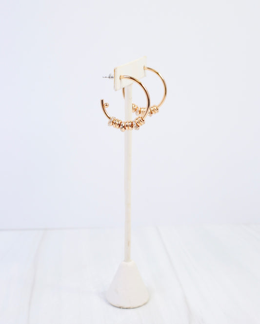 Dearborn Embellished Hoop Earring Gold