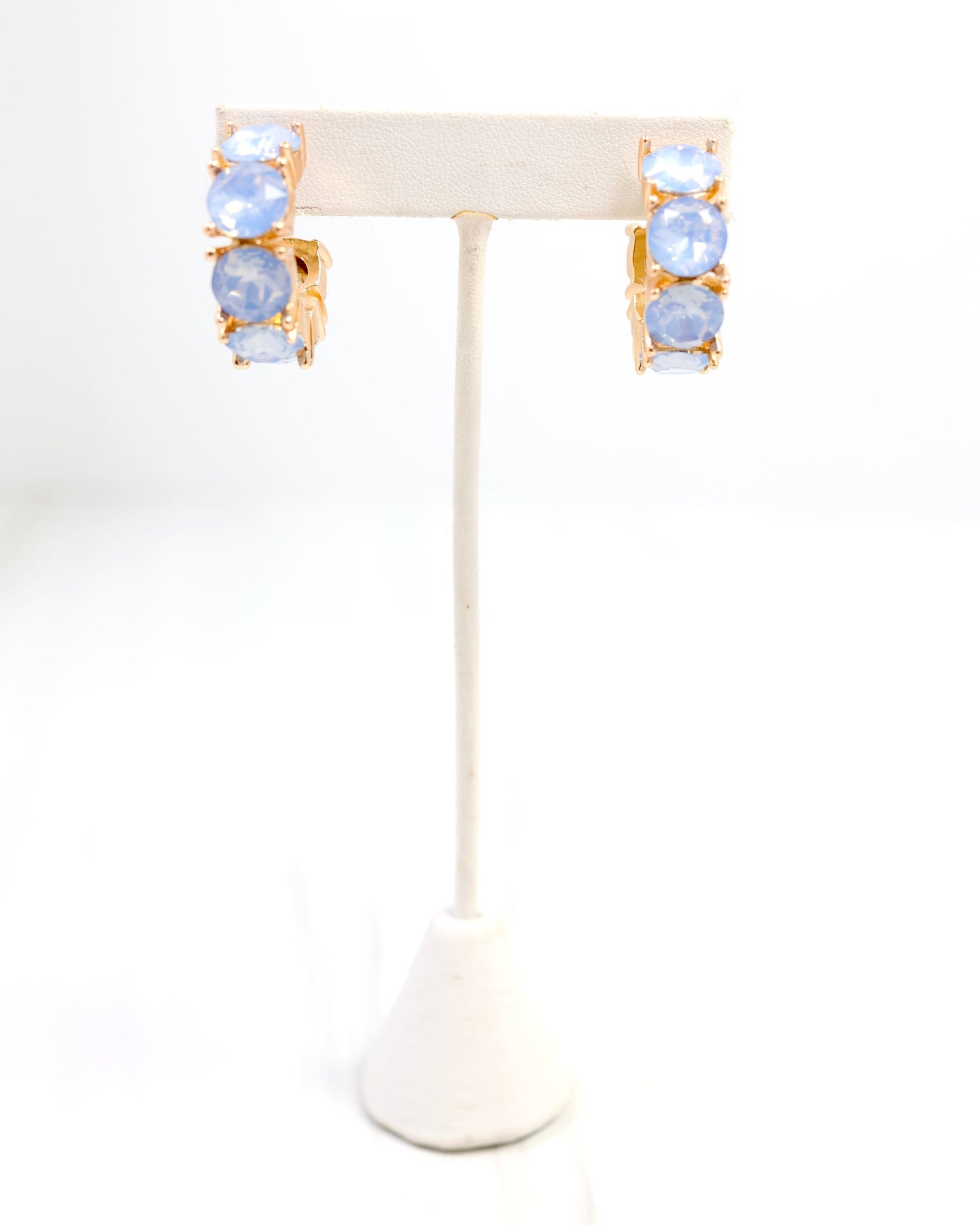 Roxanne Rhinestone Hoop Earring Blue Opal