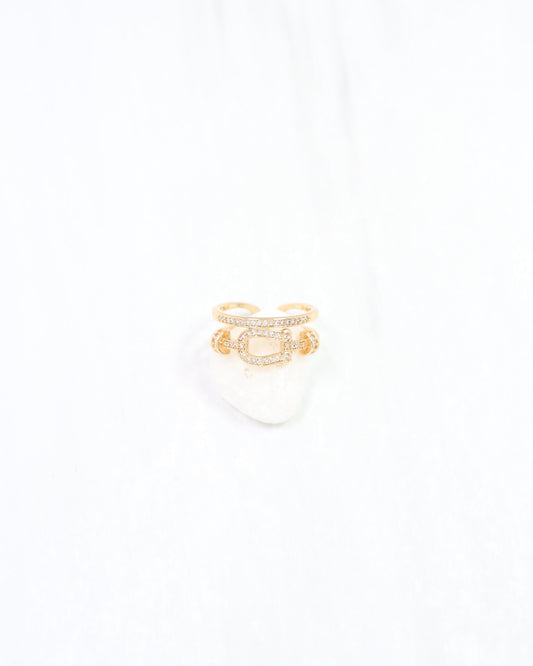 Royal Horsebit CZ Ring WR Gold