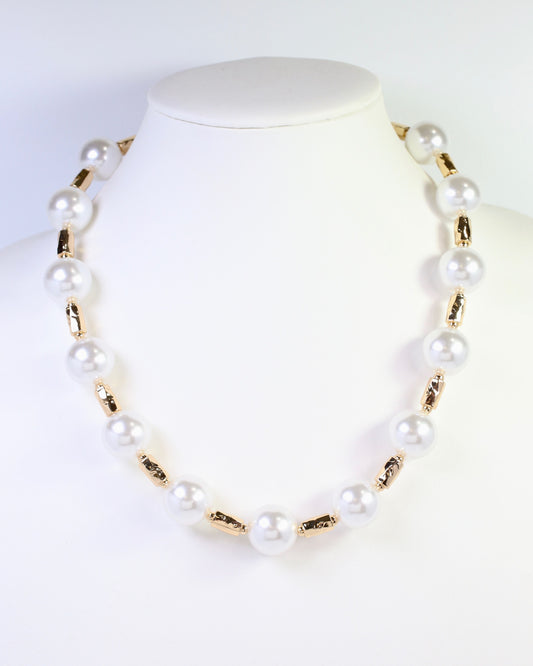 Beaufort Pearl Beaded Necklace WR Gold