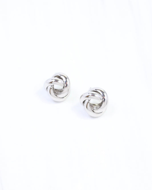 Clarke Knot Stud Earring Silver